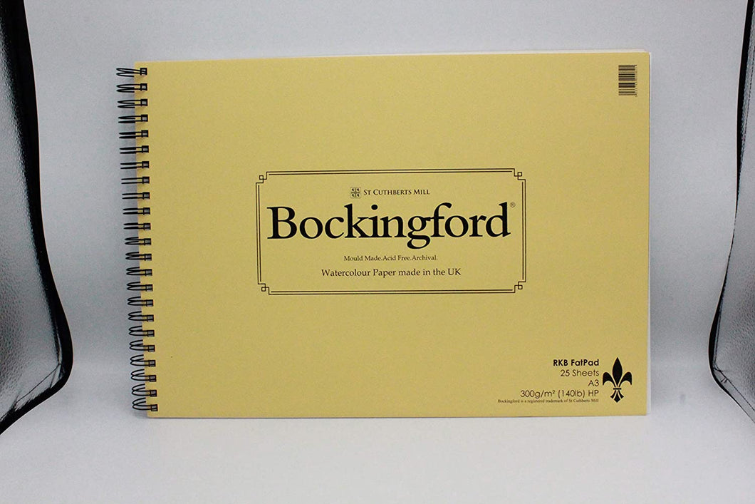 R K Burt Bockingford Watercolour Paper pad Hot Pressed Fat pad 25 Sheets (A3)