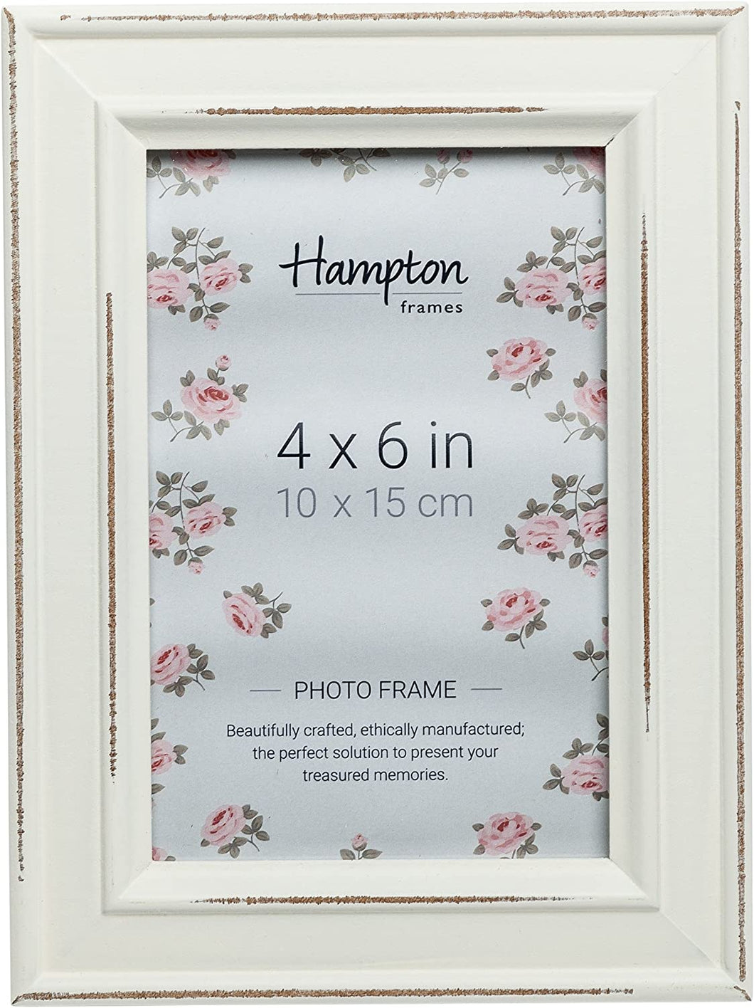 Hampton Frames (PAL301946W) Paloma Dstrssd Wood Frame White 4x6